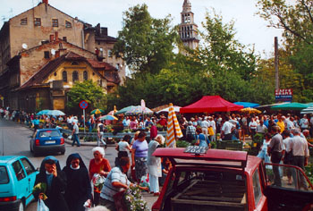 De markt van Bielsko Biala